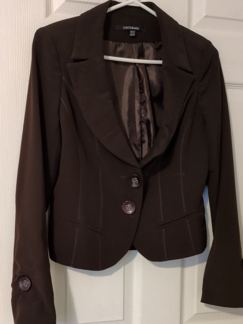 Coco & Tashi Brown Fitted Women's Blazer Jacket
